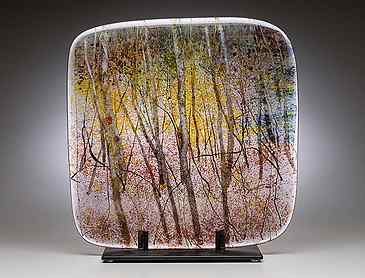 Aspen Fall, 2018, 10½" x 10" x 0.4", kiln-formed glass