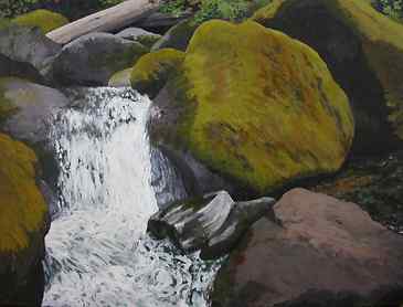 Rocks and Water, 2008, 36" x 48", acrylic on canvas
