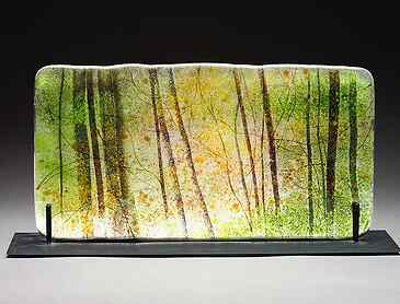 Amber Passage, 2026, 9¼" x 17¾" x 0.4", kiln-formed glass