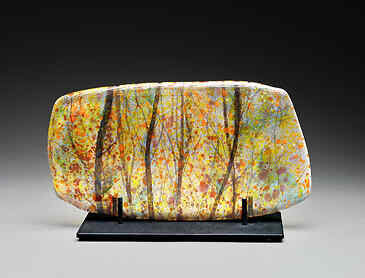 Autumn Delight, 2025, 5&frac12;" x 10&frac12;" x &frac12;", kiln-formed glass