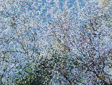 Blossom to Leaf, 2020, 30" x 48", acrylic on canvas, SOLD