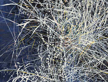 Calligraphic Grasses, 2025, 12" x 12", acrylic on canvas