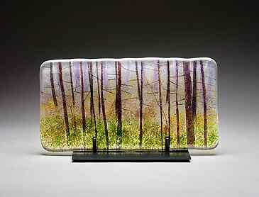 Deep woods, 2026, 6¼" x 12¼" x 0.4", kiln-formed glass