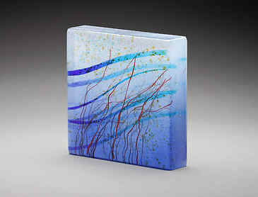 Drift, 2024, 6" x 6" x 1&frac14;", kiln-formed glass