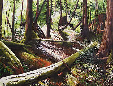 Ecola Woods, 2010, 36" x 48", acrylic on canvas