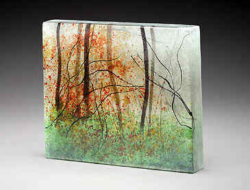 Morning Haze, 2024, 8&frac14;" x 10&frac14;" x 1&frac12;", kiln-formed glass
