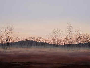 Rising Sun Lifting Mist, 2012, 30" x 36", acrylic on canvas, SOLD