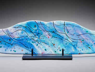 Sea Swell, 2024, 5&frac34;" x 17" x &frac12;", kiln-formed glass