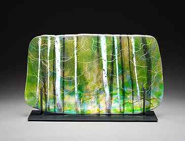 Spring Play, 2026, 10¼" x 17¾" x 0.4", kiln-formed glass