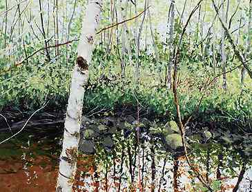 Summer Birches, 2018, 48" x 36", acrylic on canvas, SOLD