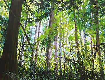 Sunlight Through Maples, 2010, 36" x 48", acrylic on canvas