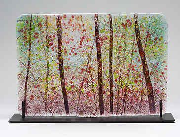 The Arrival of Spring, 2021, 13" x 18&frac12;" x 0.4", kiln-formed glass