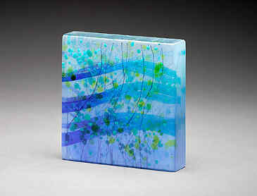 Wave Patterns, 2024, 8&frac14;" x 10&frac14;" x 1&frac12;", kiln-formed glass