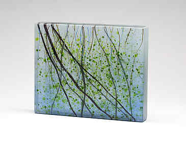Weeping Willow, 2022, 8" x 10" x 1&frac14;", kiln-formed glass
