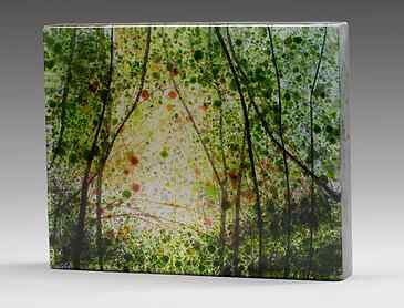 Woodland Archway, 2020, 8" x 10" x 1&frac14;", kiln-formed glass