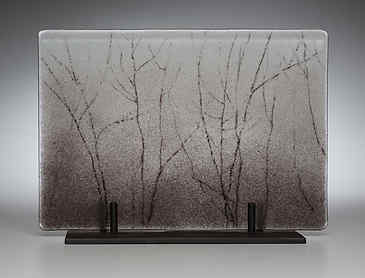Woodland Quiet, 2016, 8" x 10", kiln-formed glass