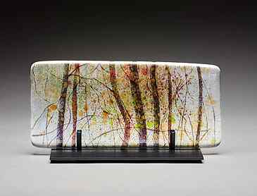 Woodland View, 2025, 4¾" x 10¼" x 0.4", kiln-formed glass